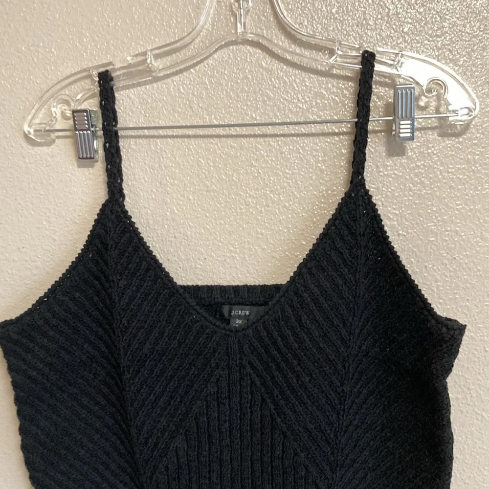 J.Crew Cropped V-Neck Sweater Tank in Black (Size 3X)